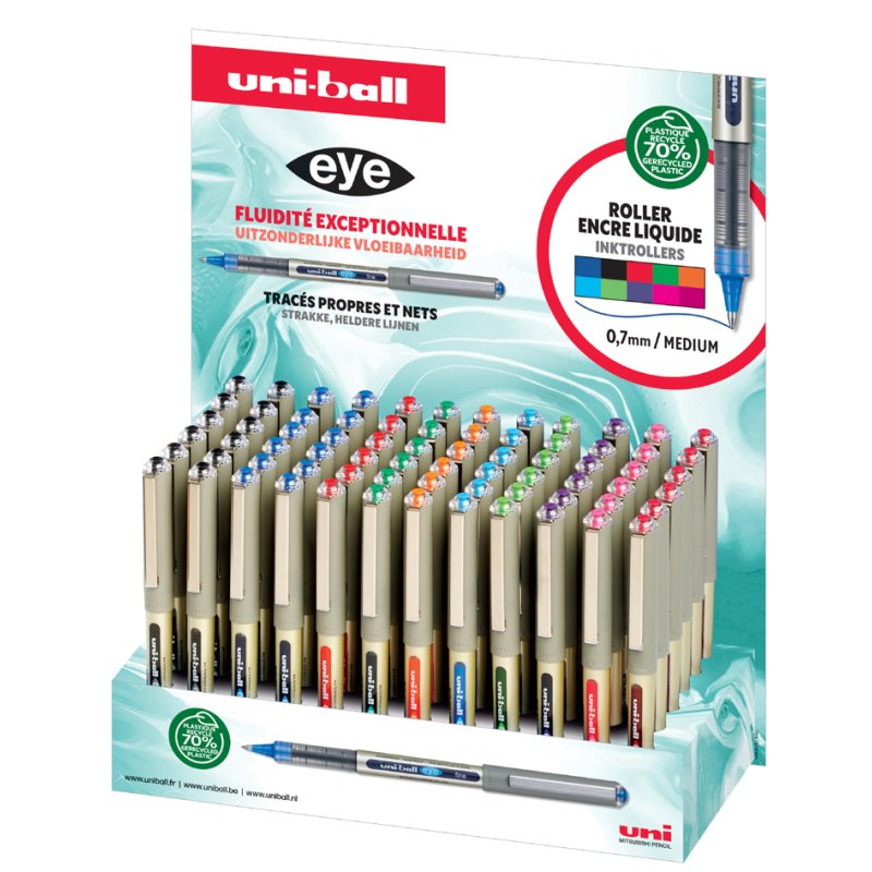 uni-ball eye fine rollerpen UB157E, 0,50 mm, gesorteerde kleuren, 120 stuks